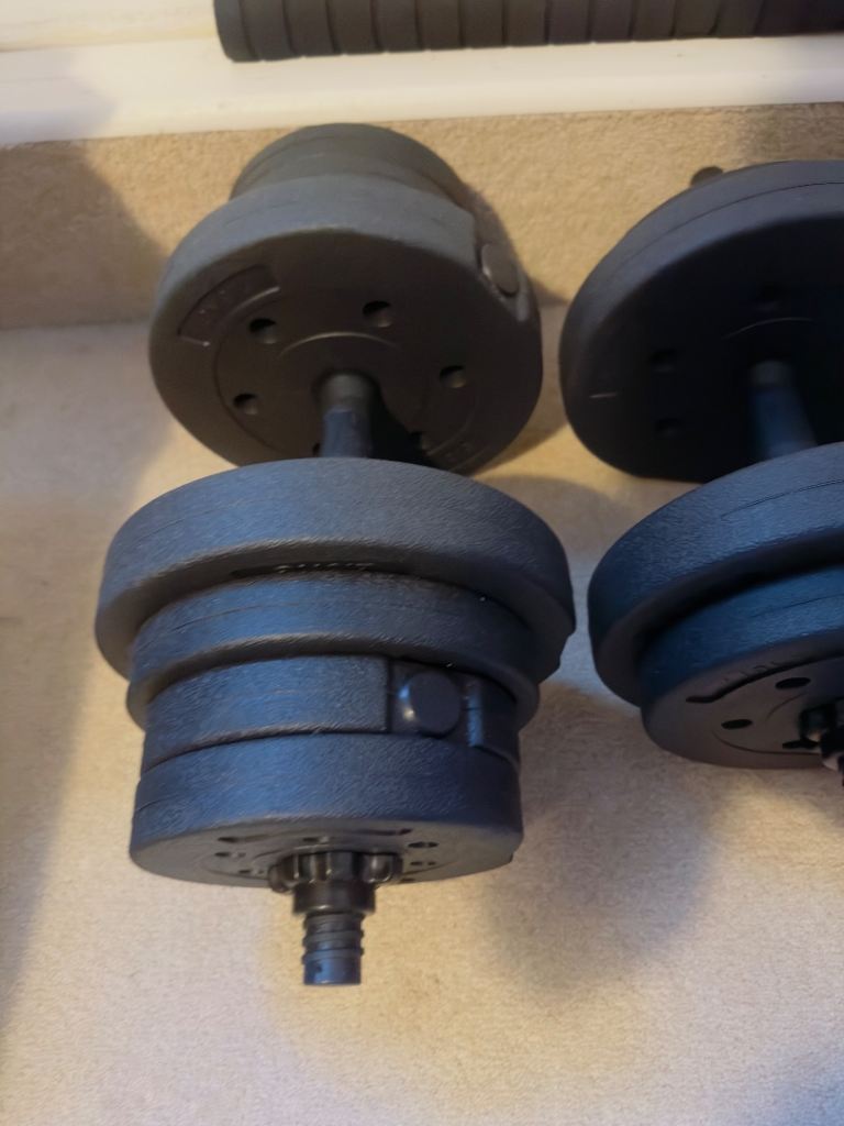 Adjustable Dumbbells with Weight Plates – Good Condition