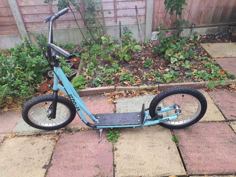 Light Blue Scooter with Large Wheels – Good Condition, £10.00 for Sale