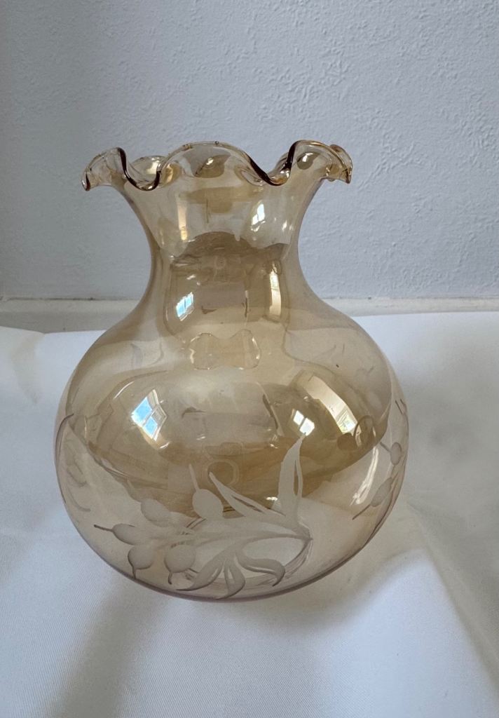 Vintage Amber Glass Lamp Shades – 7 Available – £15 Each or £90 the Set
