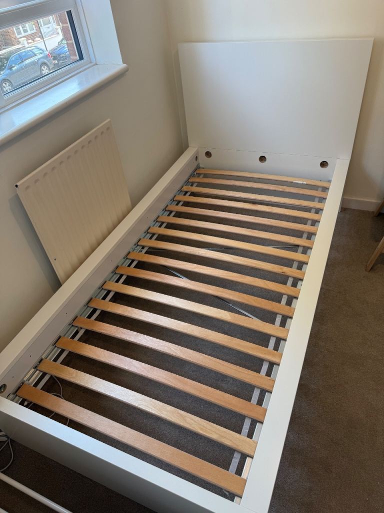 White IKEA Single Bed 