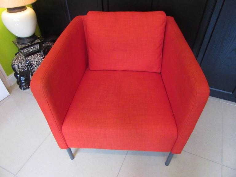 IKEA EKERÖ Red Armchair Ekero from clean, pet & smoke free home - LOCAL DELIVERY POSSIBLE