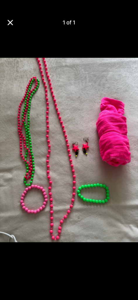 Neon Pink and Green Jewellery Set – Perfect for Fancy Dress