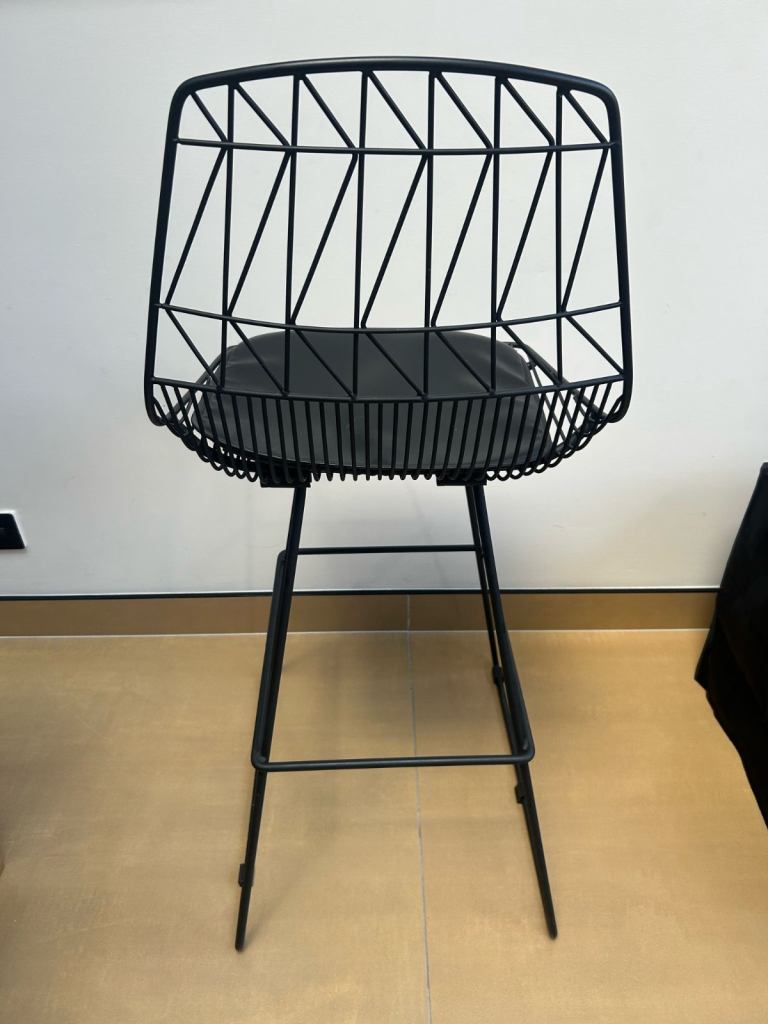 Black Metal Wire Industrial Bar Stools x 4