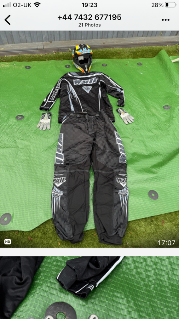 AGV Dirt Bike Helmet & Wulfsport Race Gear – Good Condition
