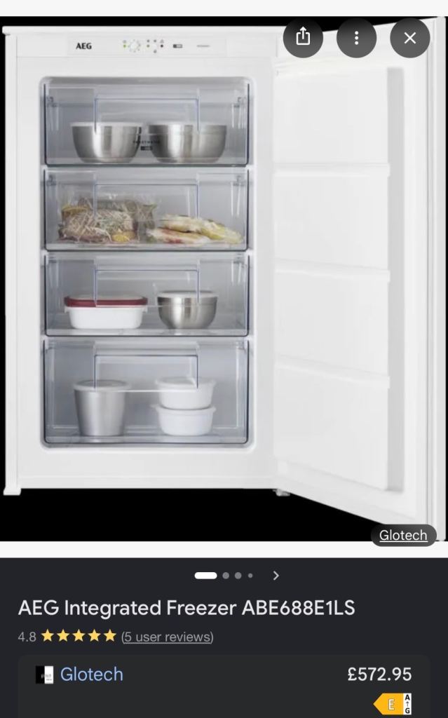 Brand New BOXED AEG Integrated Freezer