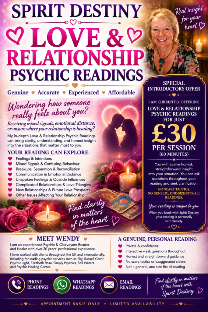 SPIRIT DESTINY  💕 LOVE & RELATIONSHIP PSYCHIC READINGS 💕  Genuine • Accurate • • Affordable