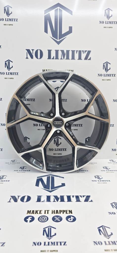 SET OF 4 BRAND NEW AUDI 20" RS6 RS7 5 Y-SPOKE STYLE ALLOY WHEELS 5x112 PHANTOM BLACK DIAMOND CUT