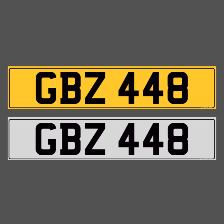 GBZ 448 - Dateless Cherished Registration Number Plate