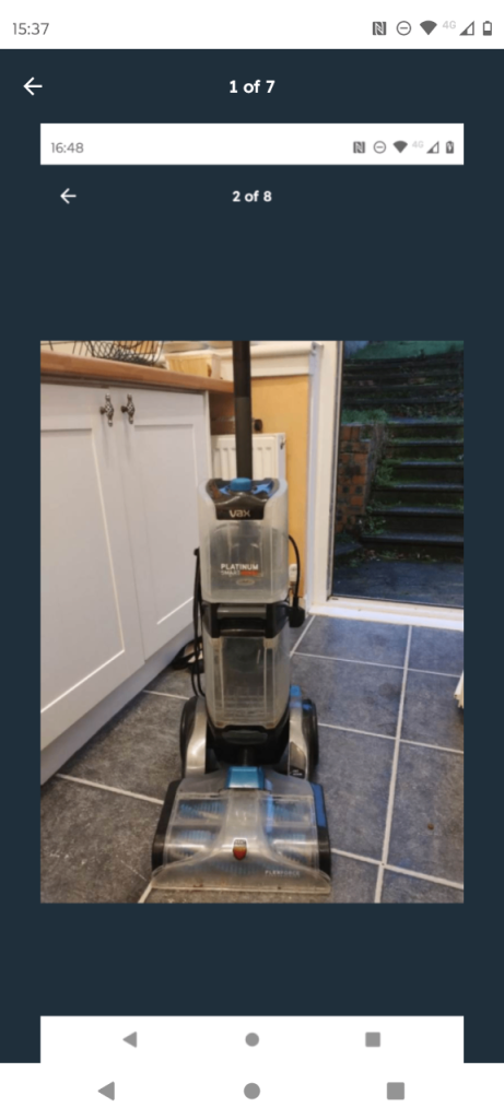 Top of the range VAX platinum smart wash carpet cleaning machine 