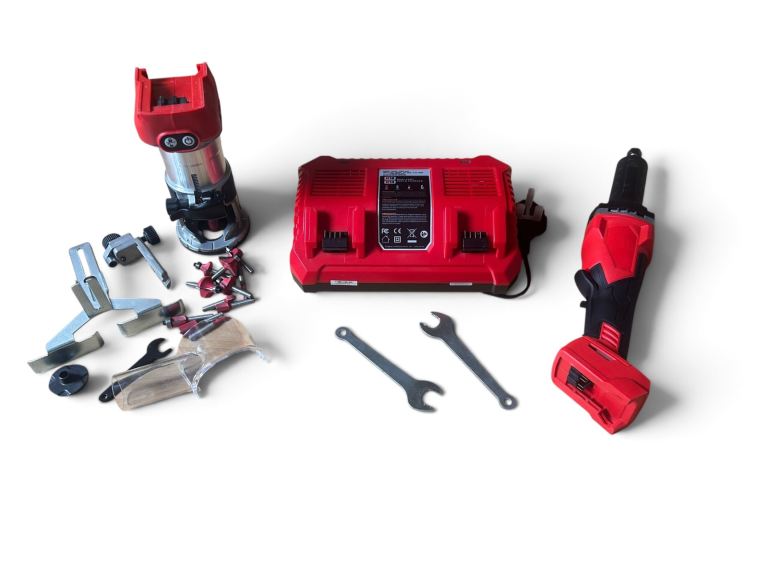 2-Tool Bundle For Milwaukee M18 Router Die Grinder Dual Charger Body Only