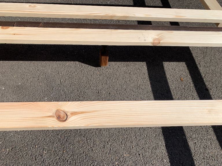 Wooden Double Bed Frame with slats of timber