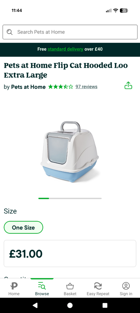 Cat flip hooded loo extra large ( litter tray) NEW