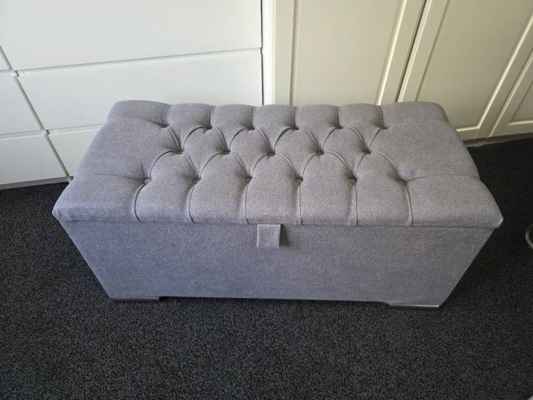 Grey Ottoman storage box 