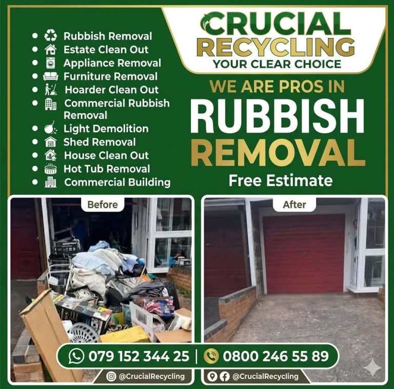 Same-Day Property Clearances Rubbish Collections/Junk/Trash /Garden/Shed/Black Bag Disposal