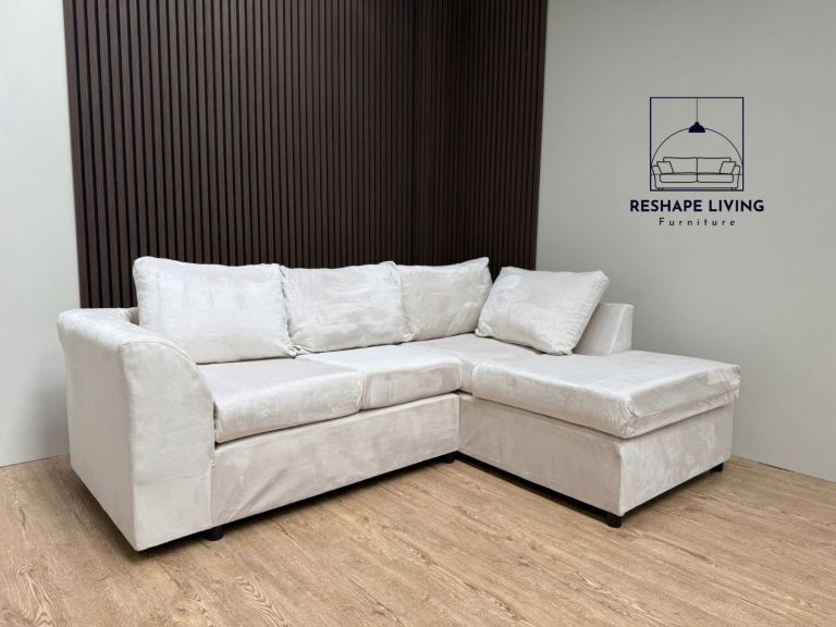 Small cream L-shape sofa (WE DELIVER)