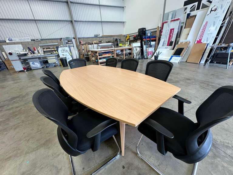 Office Boardroom Conference Table & 8 Chairs Set – Used, Excellent Condition