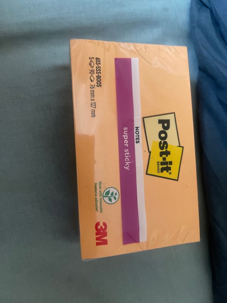 NEW Pack of Post-it Super Sticky Notes – 76mm x 76mm