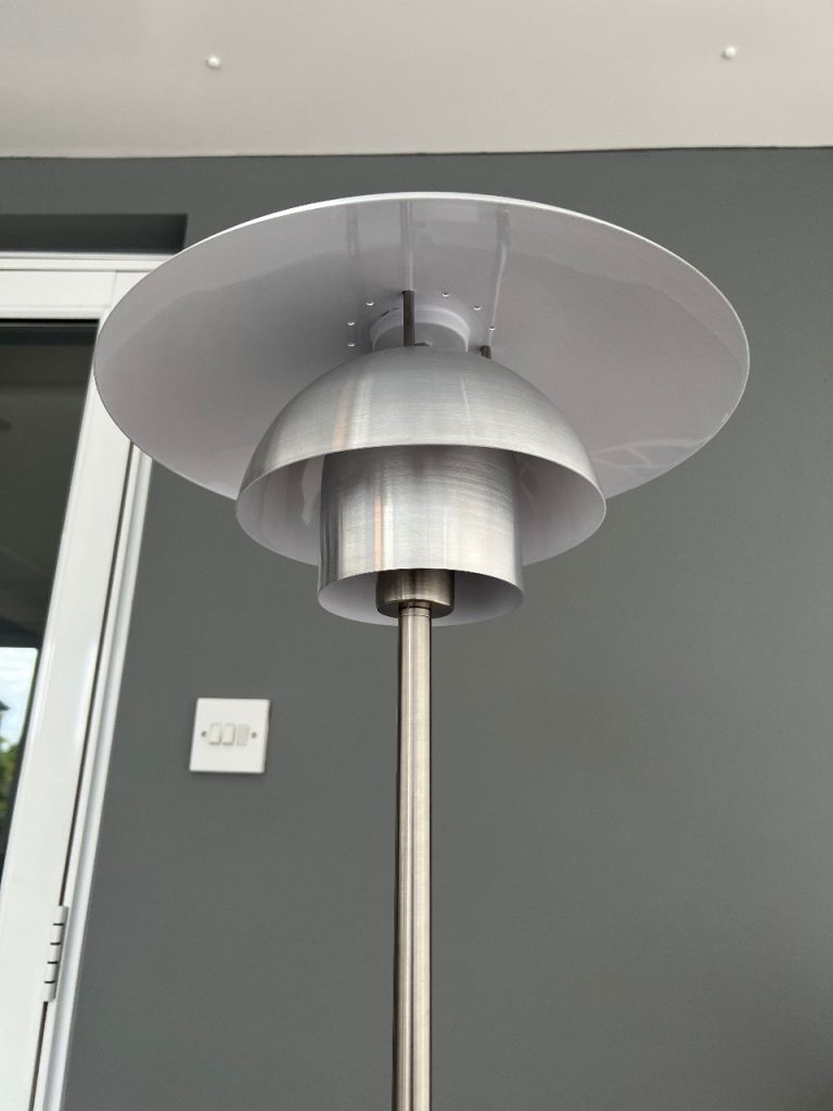 Modern Silver Floor Lamp – Good Condition