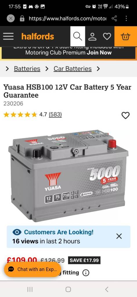 Brand new YUASA car battery 