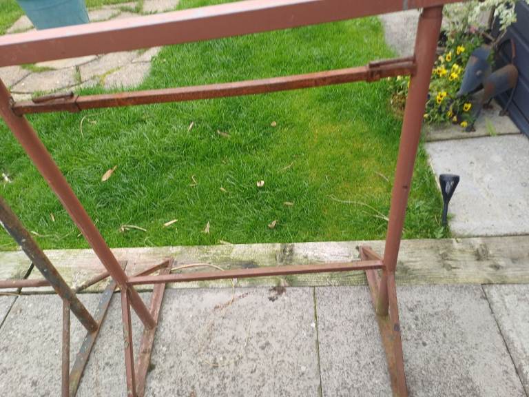 Pair of Metal Sawhorses / Trestles – Fair Condition