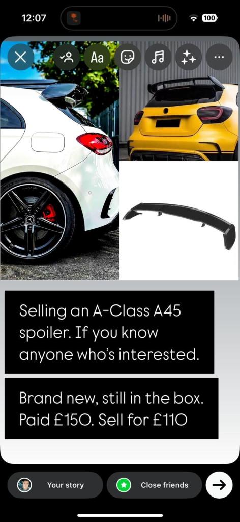 Mercedes A-Class A45 Spoiler 