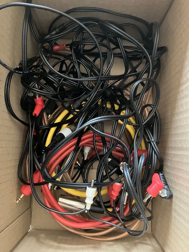 Box of audio cables - free