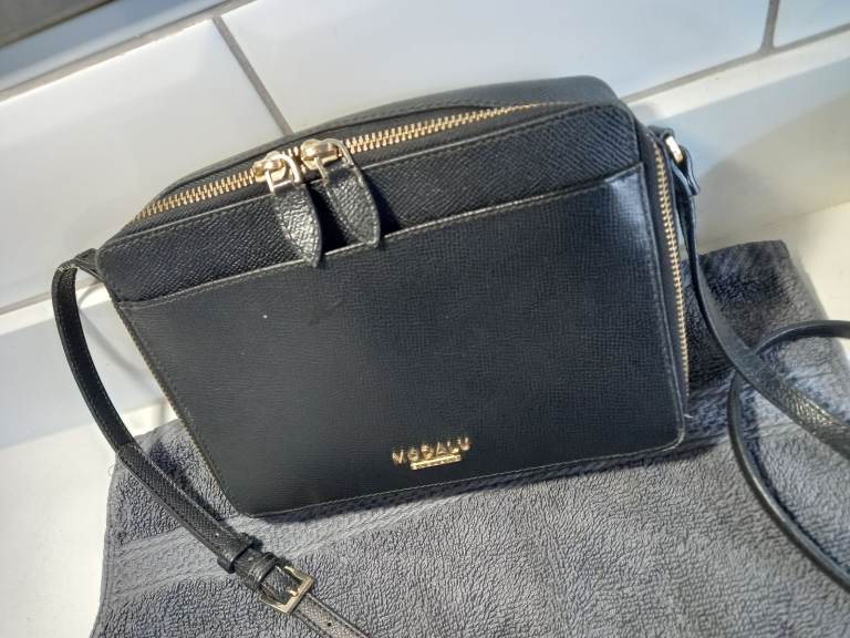 Modalu Cross-Body Bag - Black Leather