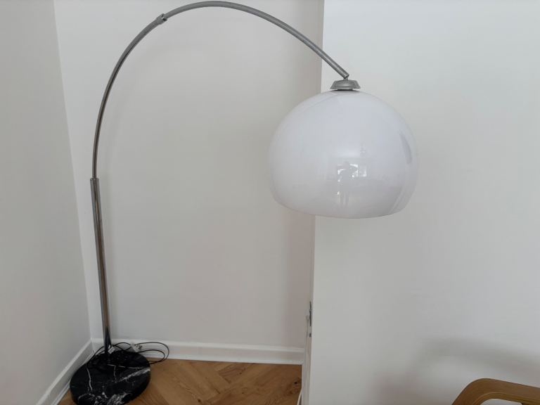 Modern Arc Floor Lamp with Marble Base