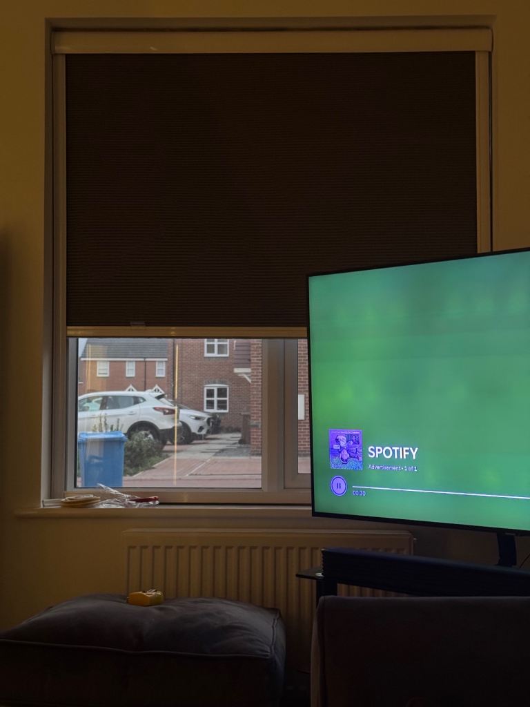 image for Blinds2Go No Drill Click2Shade Complete Blackout Thermal Blinds - Dark Grey - 87 x 116cm