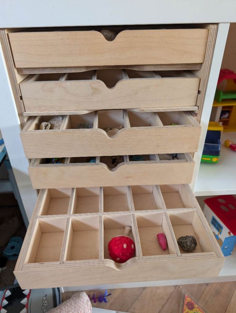 Wooden Storage Drawers with Dividers – Good Condition