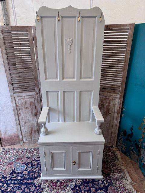 Unique vintage hall stand with cabinet - safe doorstep delivery