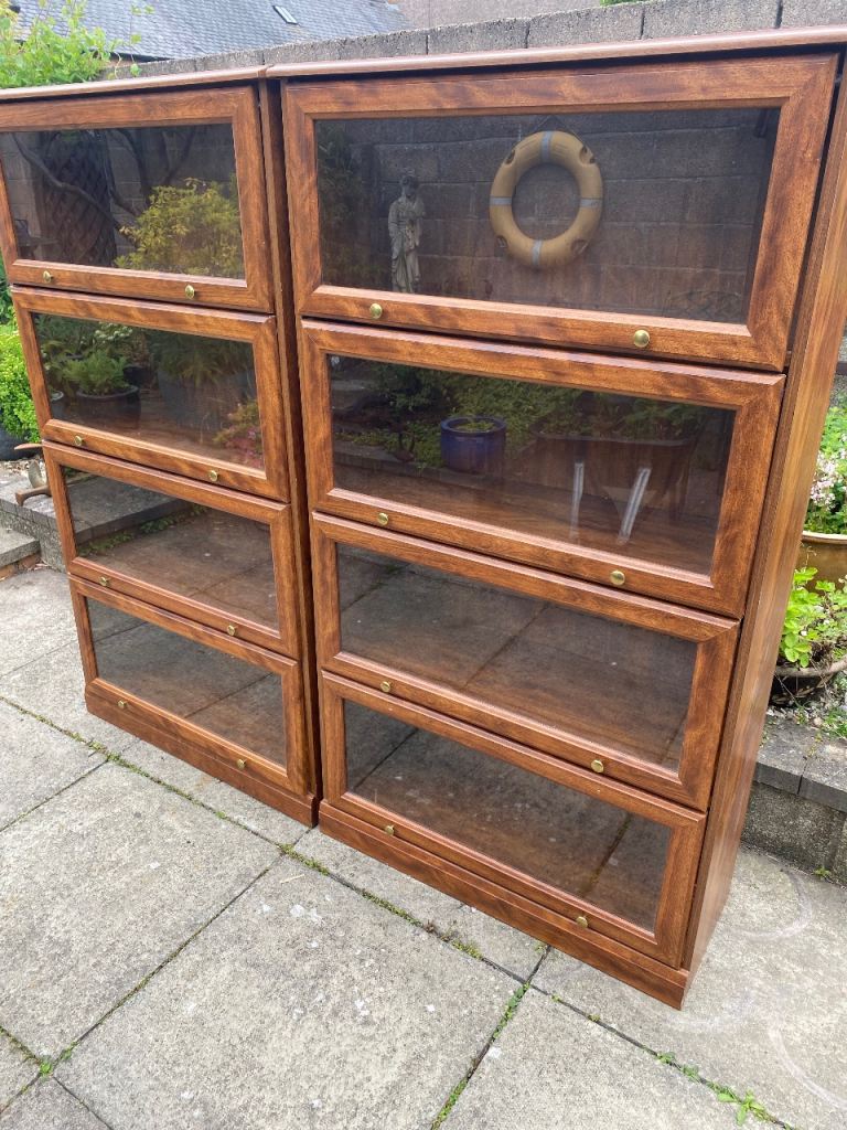 Matching Pair of Modern Globe Wernick style bookcases / display cases