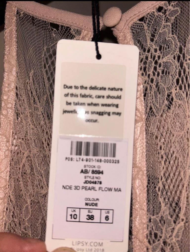 Size 10 prom/bridesmaid dress pink/nude 