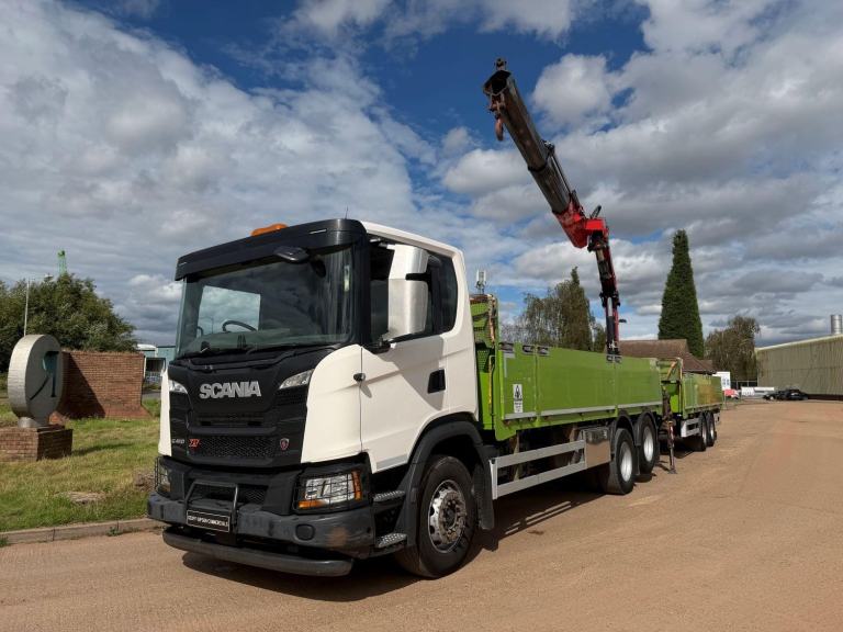 SCANIA G410 2020 (70) EURO 6, 6X2 DROPSIDE CRANE DRAWBAR OUTFIT