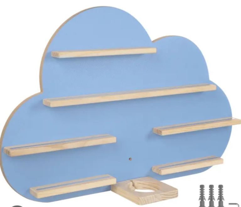 Tectake Blue wall shelf with magnetic strips ( works with tonies) 