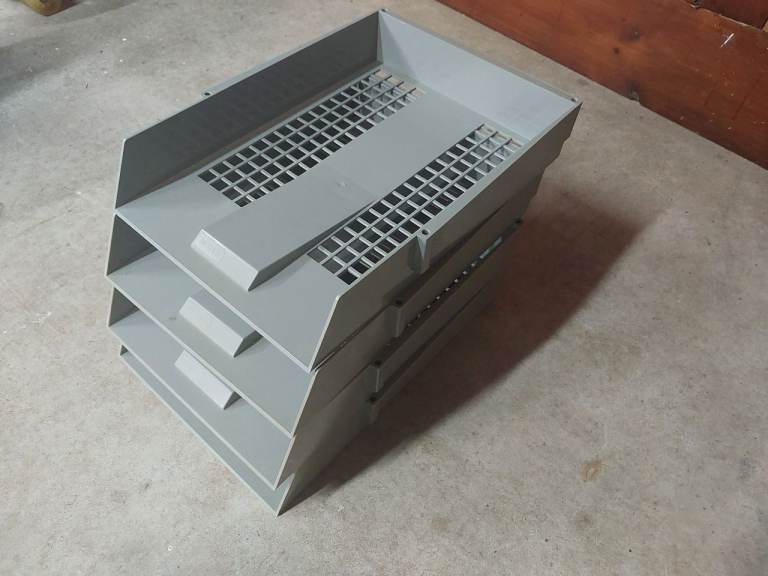 4x Midas A4 Letter Trays Without Risers Document Paper Filing Desk Organiser