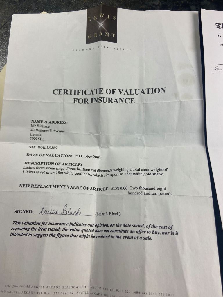 18ct White Gold 1carat Diamond Trilogy ring. Size M/N  coll/del only 