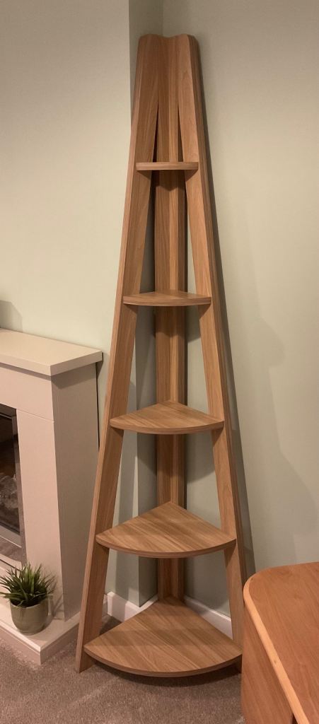 Oak Effect Corner Shelf Unit