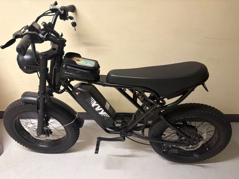 E- bike with fat tires. 
