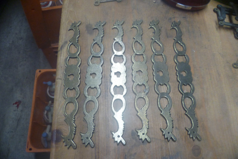 Escutcheon plates original brass vintage brass escutcheon plates Door plates 
