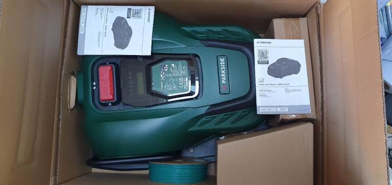 PARKSIDE Robot Lawn Mower & Garage – Brand New