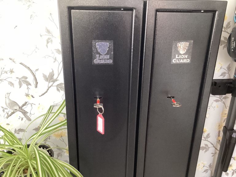 Lion Guard Metal Storage Cabinets - Two Units, Good Condition