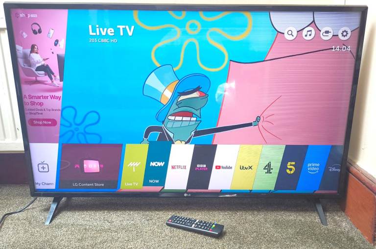 LG 43UK6300PLB 43 inch 4K Smart WiFi LED TV, in good condition