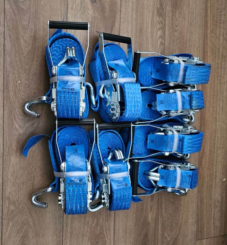 8 Sets Heavy Duty Ratchet Tie Down Straps