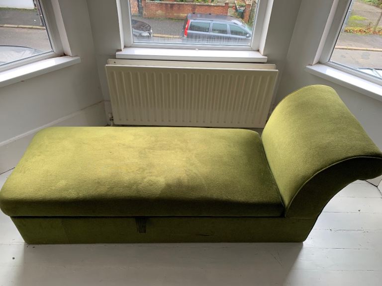 Vintage Green Velvet chaise long