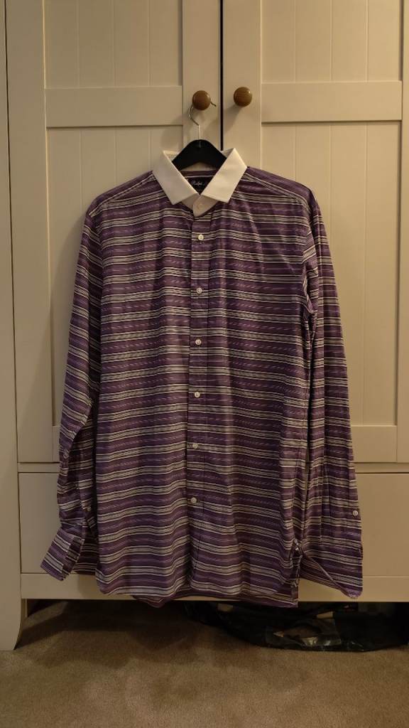 Ralph Lauren purple label striped purple shirt 