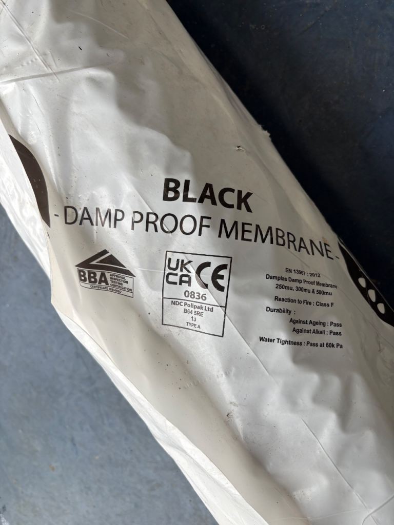 Damplas Damp Proof Membrane Black 1200GA 25m x 4m NEW UNUSED