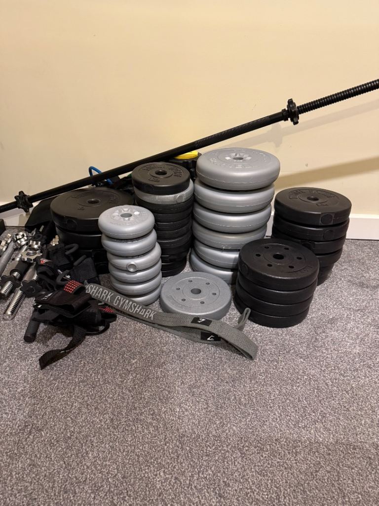 Gym benches and weights 