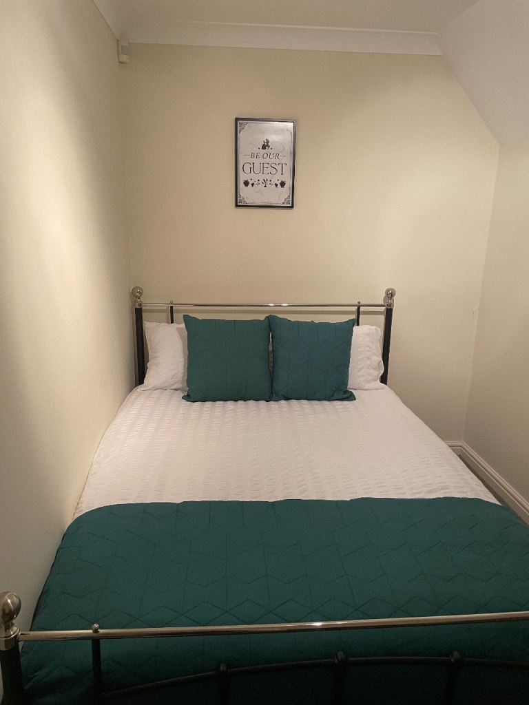 Black double bed frame 