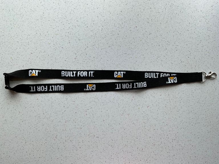 CAT Caterpillar Diggers Lanyard Neck Strap “Built For It”, Black, White, Yellow, CAT Logo, New